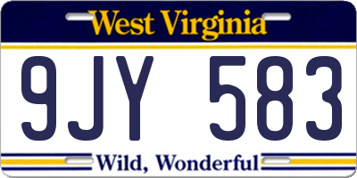 WV license plate 9JY583