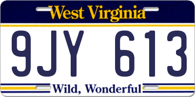 WV license plate 9JY613