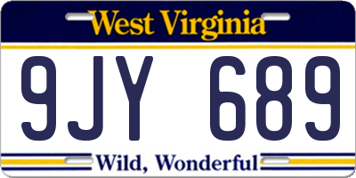 WV license plate 9JY689