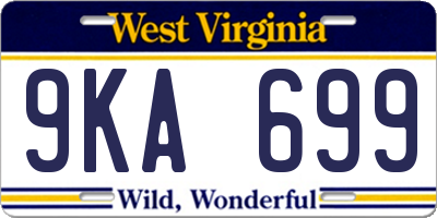 WV license plate 9KA699