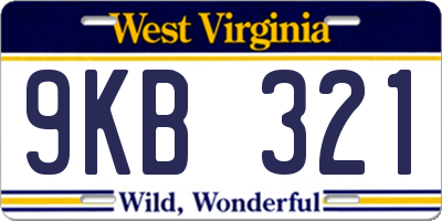 WV license plate 9KB321
