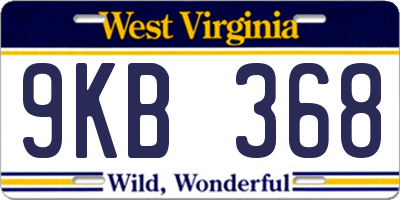 WV license plate 9KB368