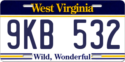 WV license plate 9KB532