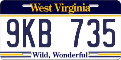 WV license plate 9KB735