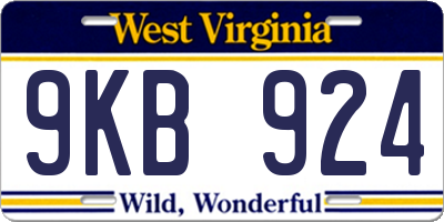 WV license plate 9KB924