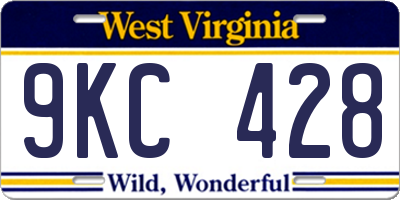 WV license plate 9KC428
