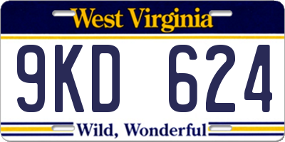 WV license plate 9KD624