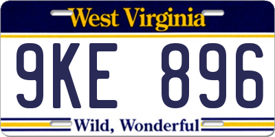 WV license plate 9KE896