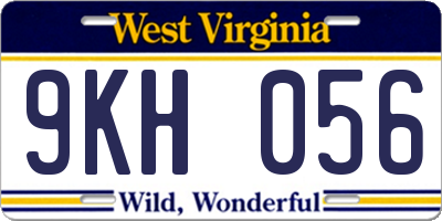 WV license plate 9KH056