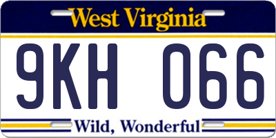 WV license plate 9KH066