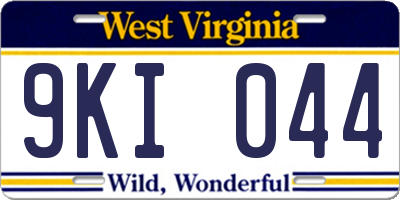 WV license plate 9KI044