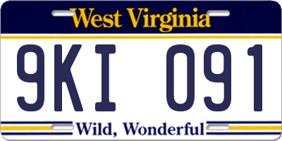 WV license plate 9KI091