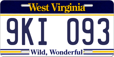 WV license plate 9KI093