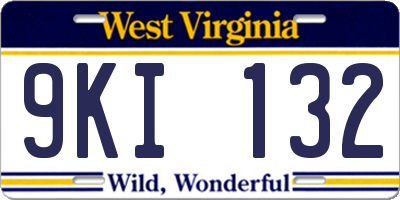WV license plate 9KI132