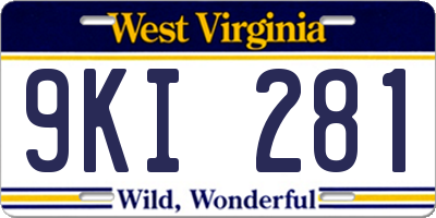 WV license plate 9KI281