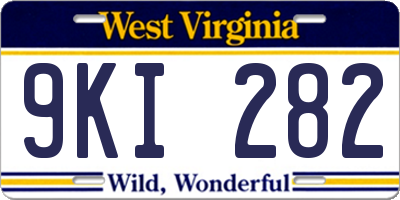 WV license plate 9KI282