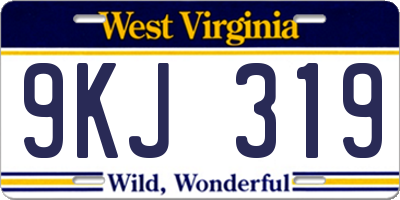 WV license plate 9KJ319