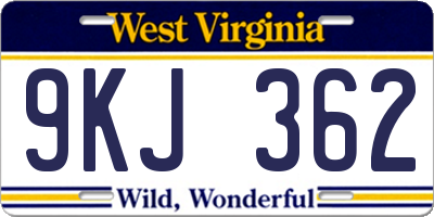 WV license plate 9KJ362