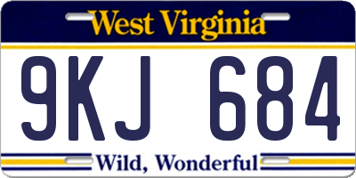 WV license plate 9KJ684