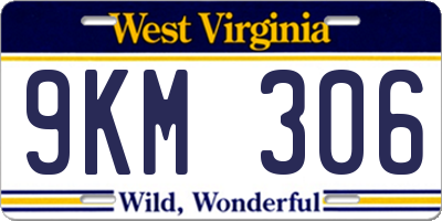 WV license plate 9KM306