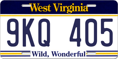 WV license plate 9KQ405