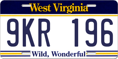 WV license plate 9KR196