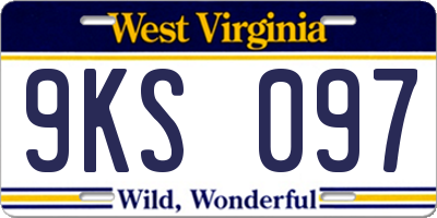 WV license plate 9KS097