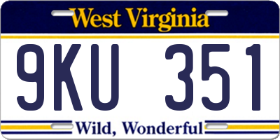 WV license plate 9KU351
