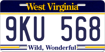 WV license plate 9KU568