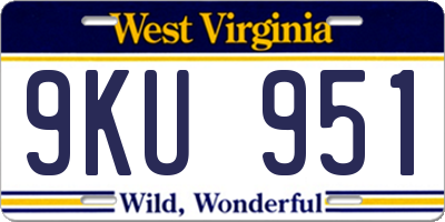 WV license plate 9KU951