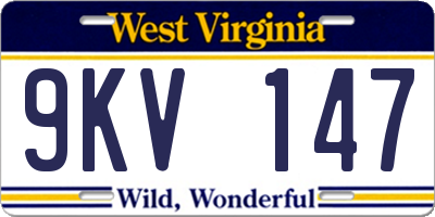 WV license plate 9KV147