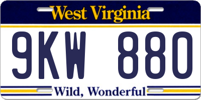 WV license plate 9KW880