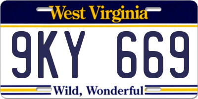 WV license plate 9KY669