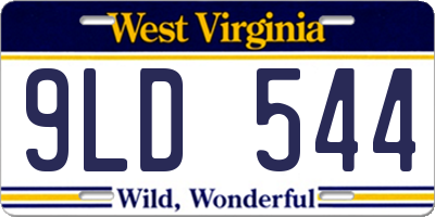 WV license plate 9LD544
