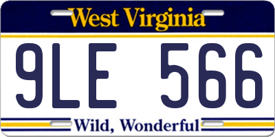 WV license plate 9LE566