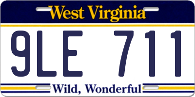 WV license plate 9LE711