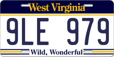 WV license plate 9LE979