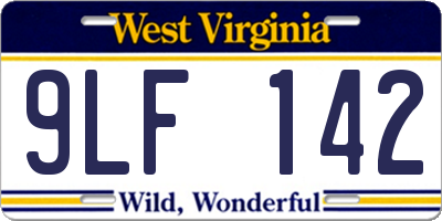 WV license plate 9LF142
