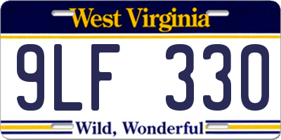 WV license plate 9LF330