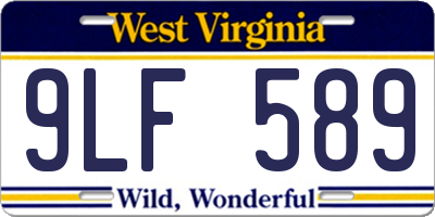 WV license plate 9LF589