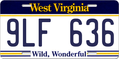 WV license plate 9LF636