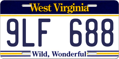 WV license plate 9LF688