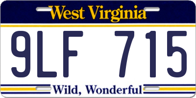 WV license plate 9LF715
