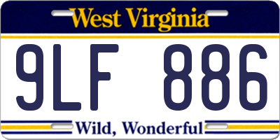 WV license plate 9LF886