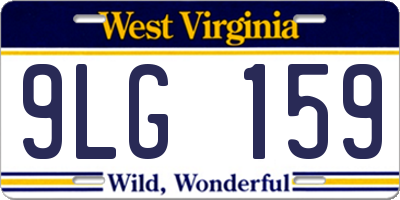 WV license plate 9LG159