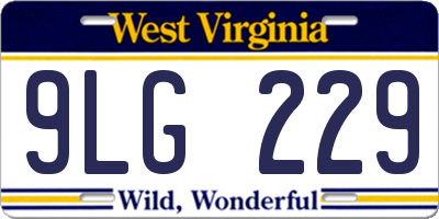 WV license plate 9LG229