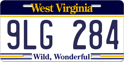 WV license plate 9LG284