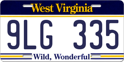 WV license plate 9LG335
