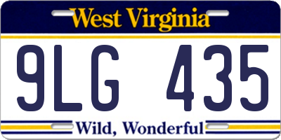 WV license plate 9LG435