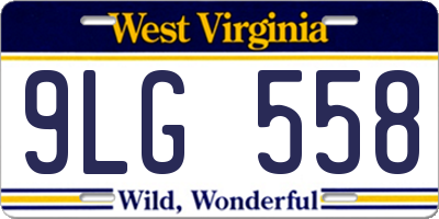 WV license plate 9LG558